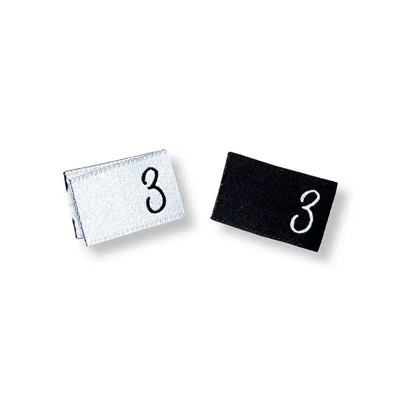 Weblabels mit Aufdruck Ziffer 3. Einmal in schwarz und einmal in weiß