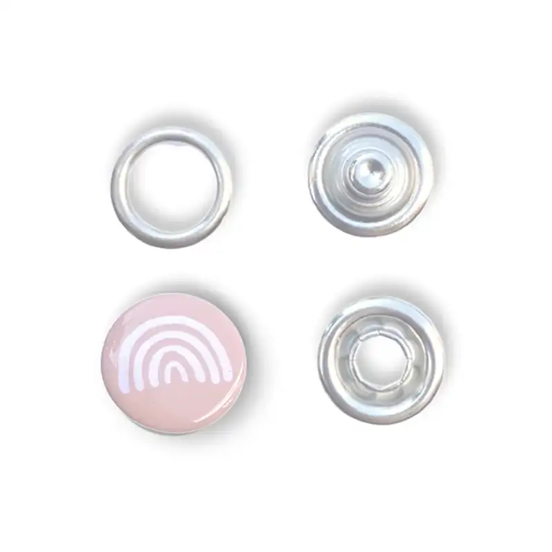 Jersey-Druckknopf Regenbogen rosa JuSt Snaps