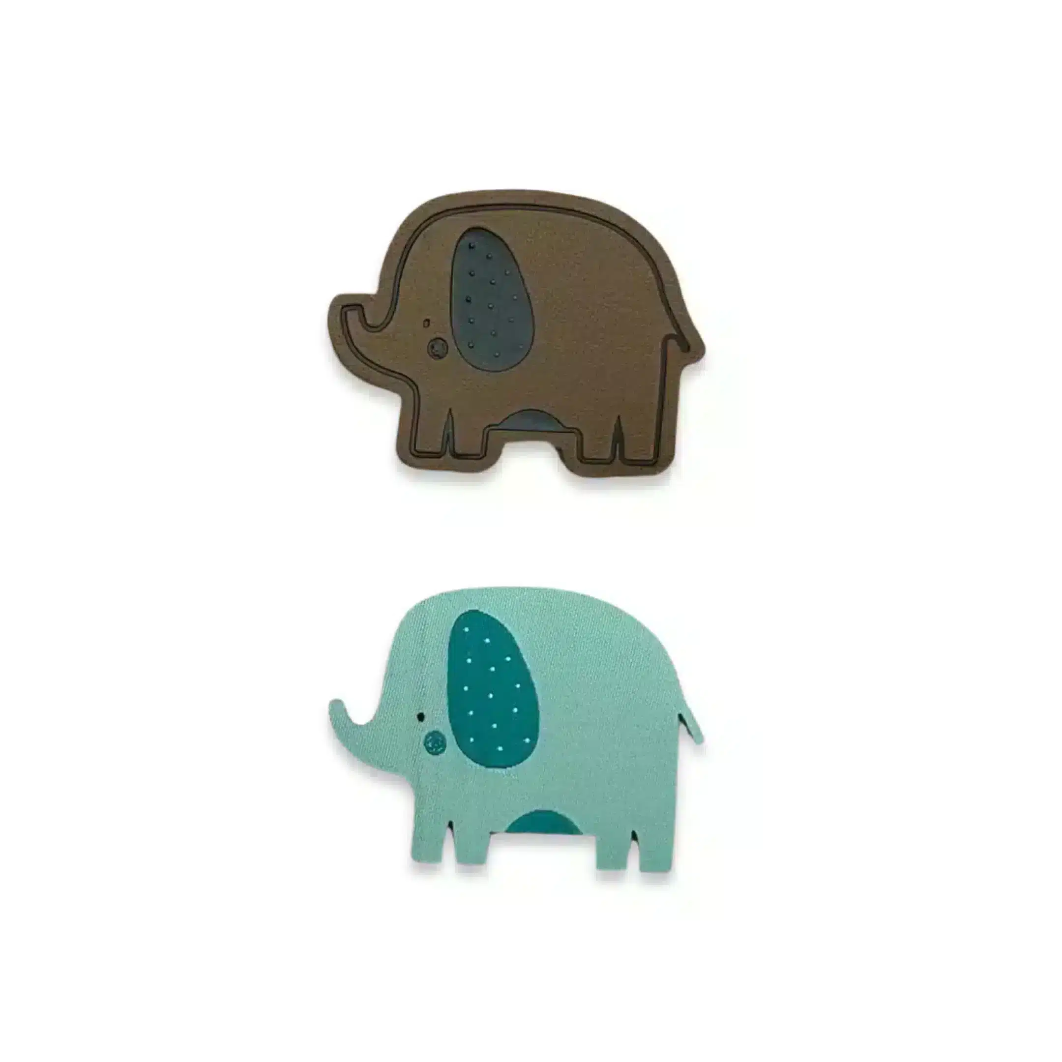1Set Lederlabel "Elefant" und Web-Patch "Elefant blau"