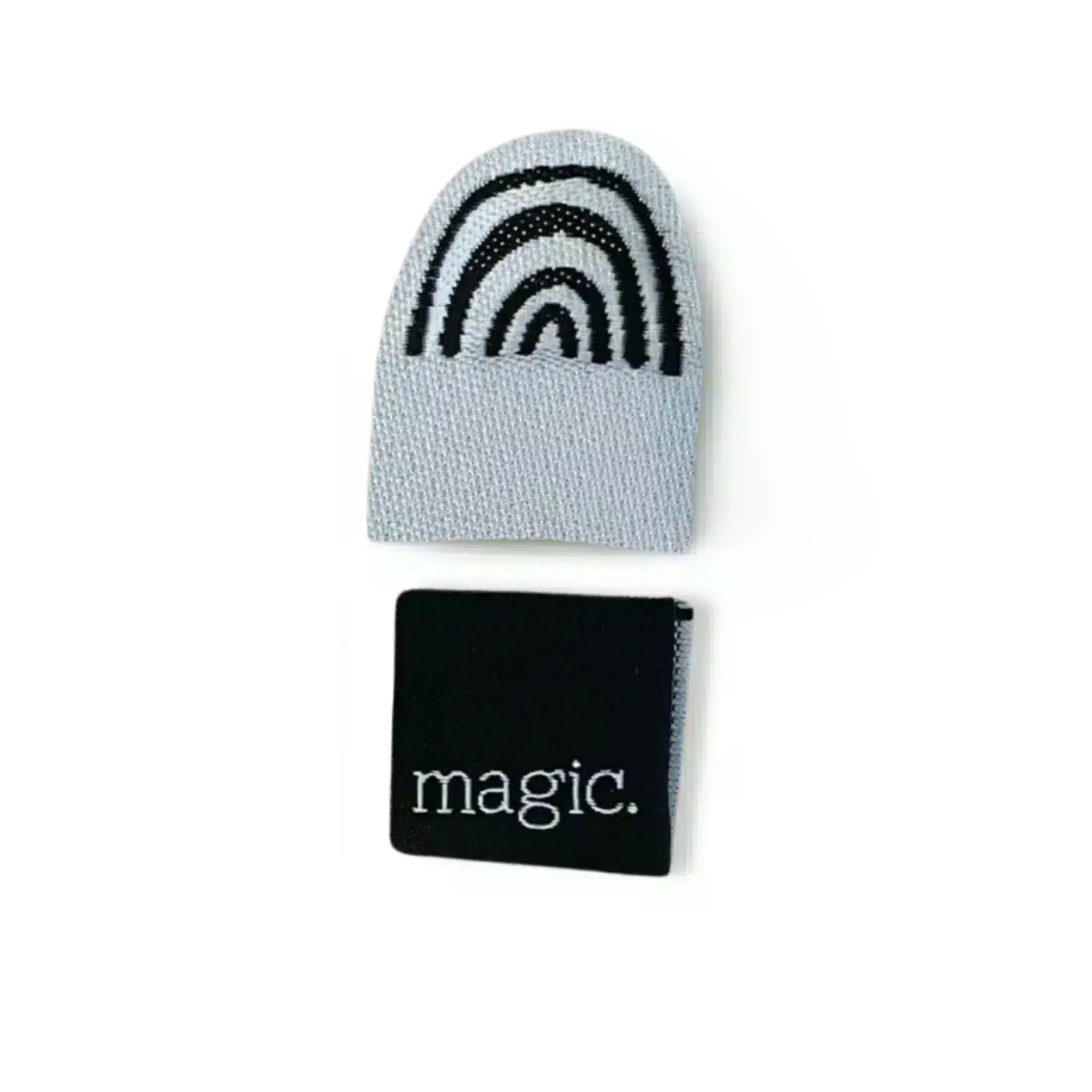 1Set 3D-Weblabel Regenbogen und Weblabel magic schwarz