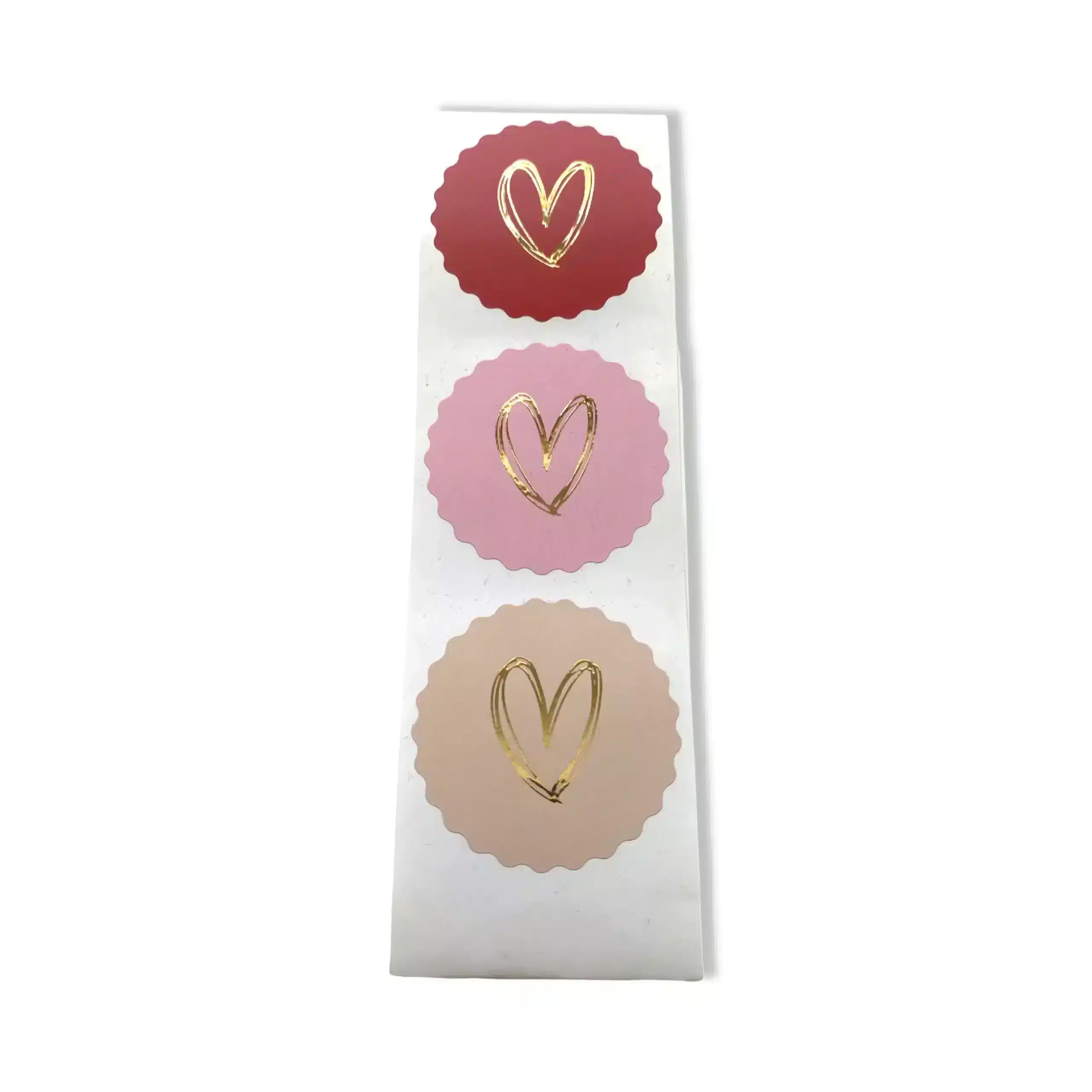 Sticker gold-Effekt Doodle Herz rot-rosa-blush 55mm