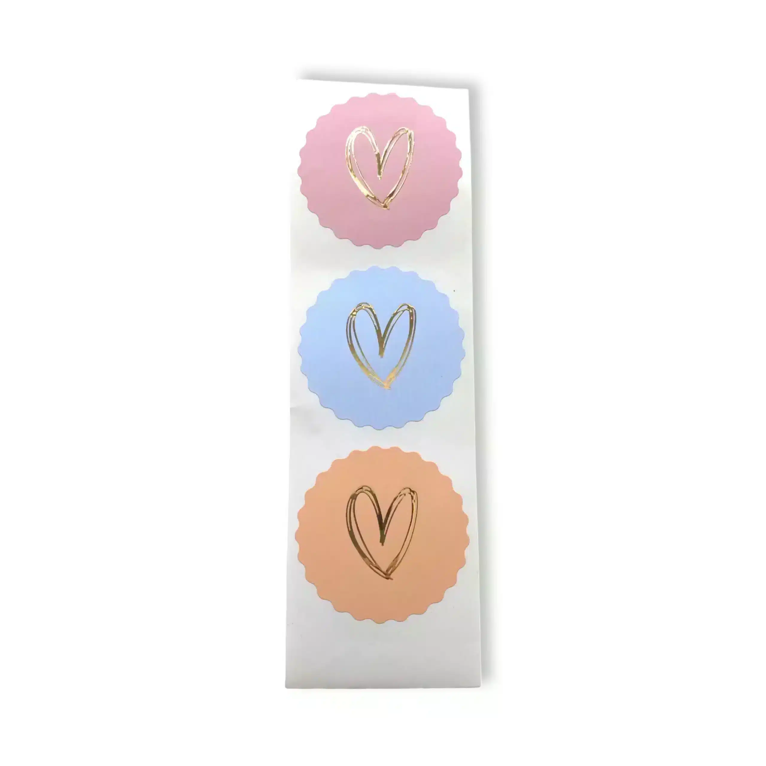 Sticker gold-Effekt Doodle Herz rosa-blau-peach 55mm