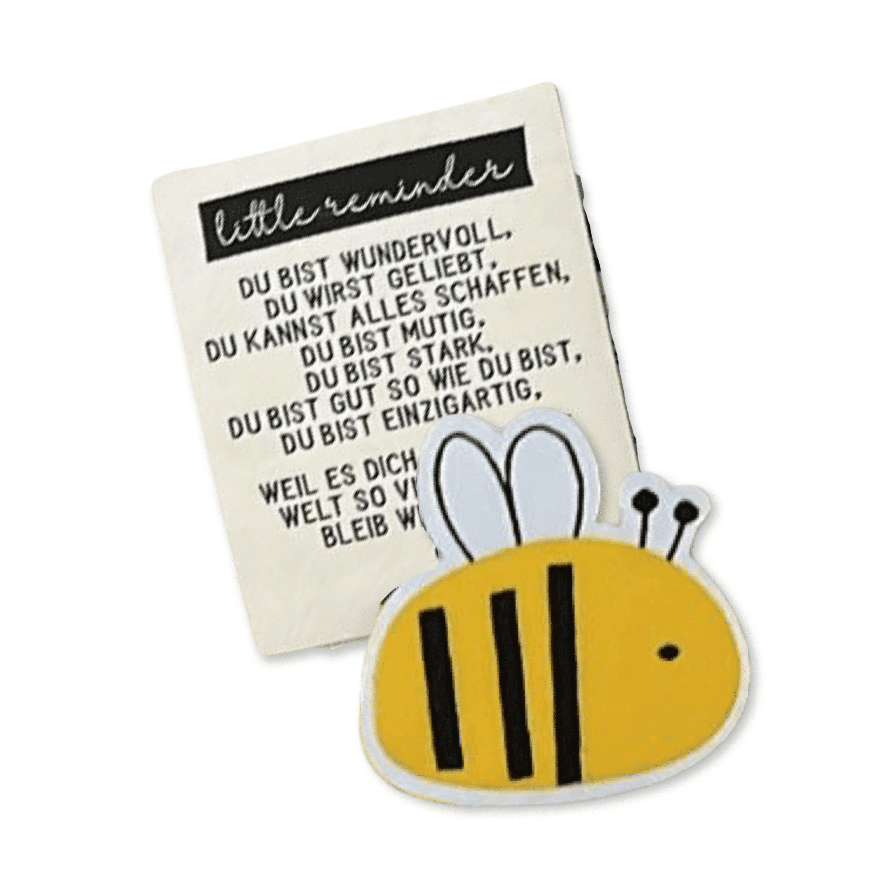 1Set Iron-on Weblabel "little reminder" und Iron-on Weblabel "Biene"