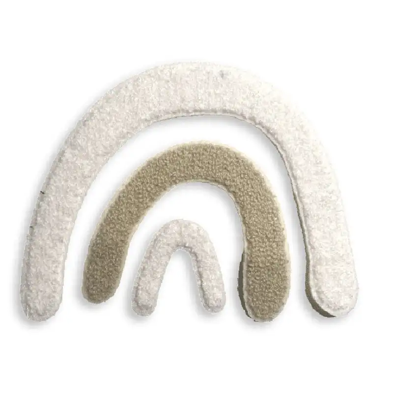 Loop-Patch Regenbogen weiß-beige-weiß