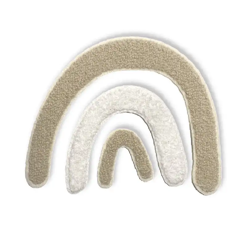 Loop-Patch Regenbogen beige-weiß-beige