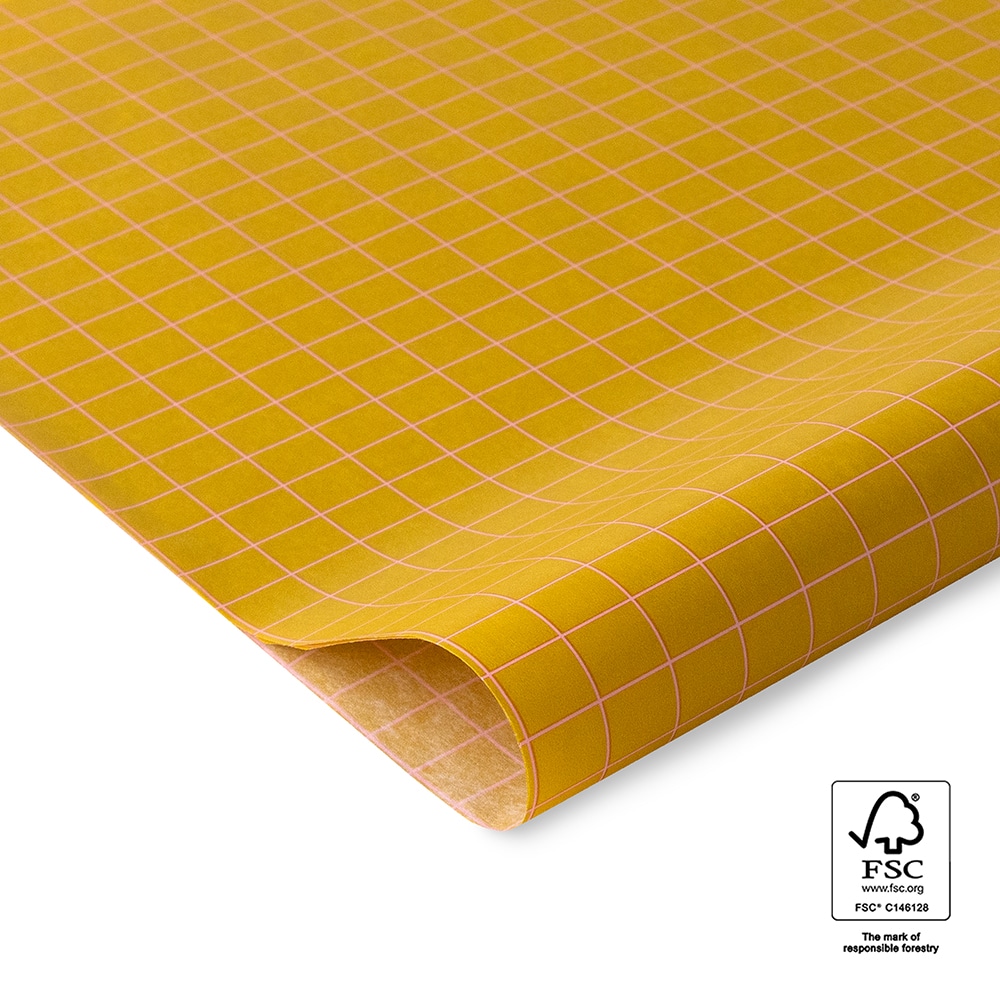 Seidenpapier Grid Senf 50x70cm