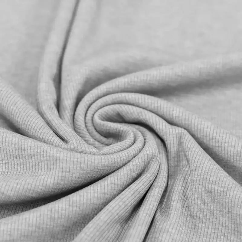 Ribstrick-Jersey-Stoff Hellgrau für Baby- und Kinderkleidung zum selber nähen
