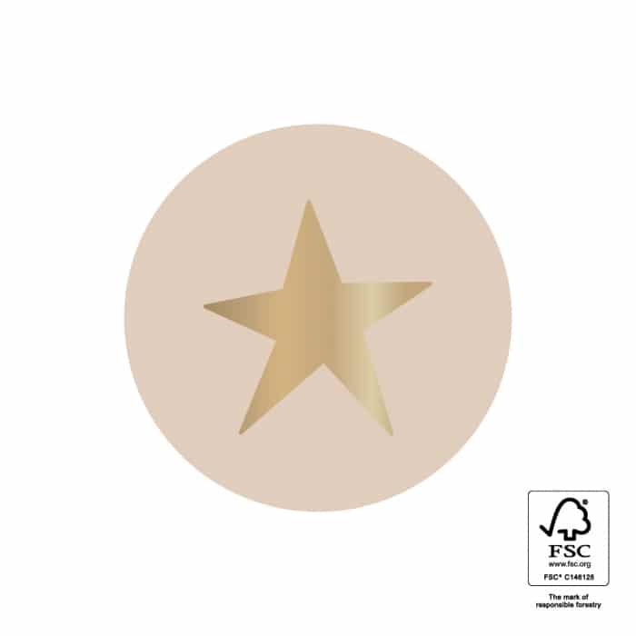 Sticker gold-Effekt Stern beige 35mm