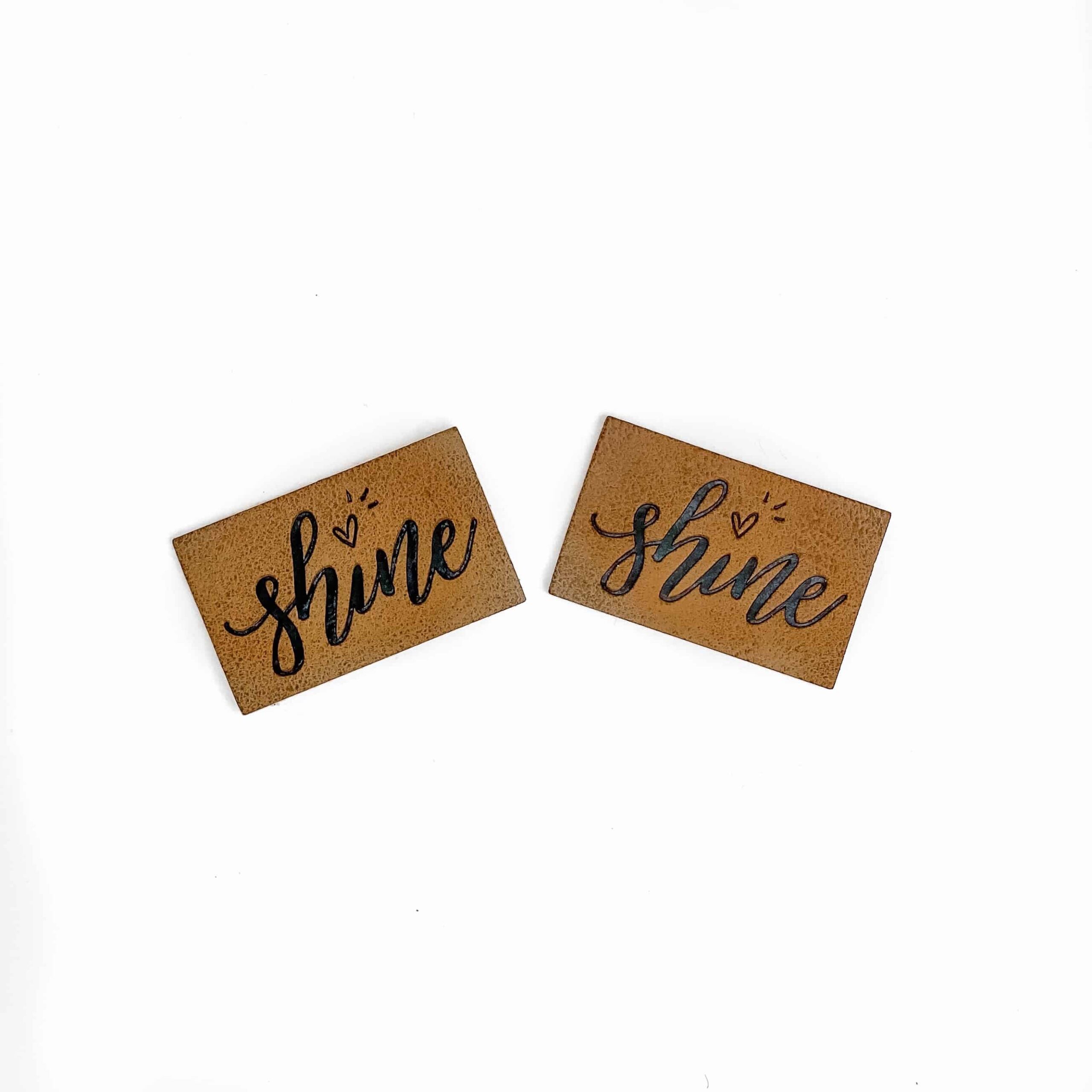 5 Aufnäher Kunstleder Shine