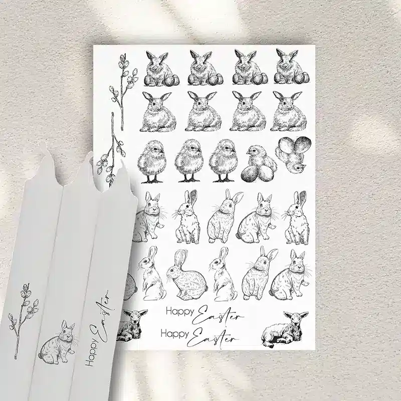 Bogen Kerzentattoos Oster-Motive A5. schwarz