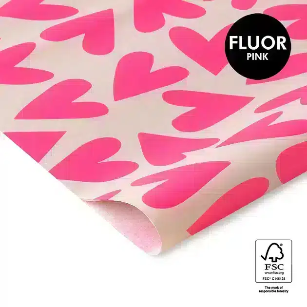 Seidenpapier neon Herz pink DIY Verpackung, Geschenke