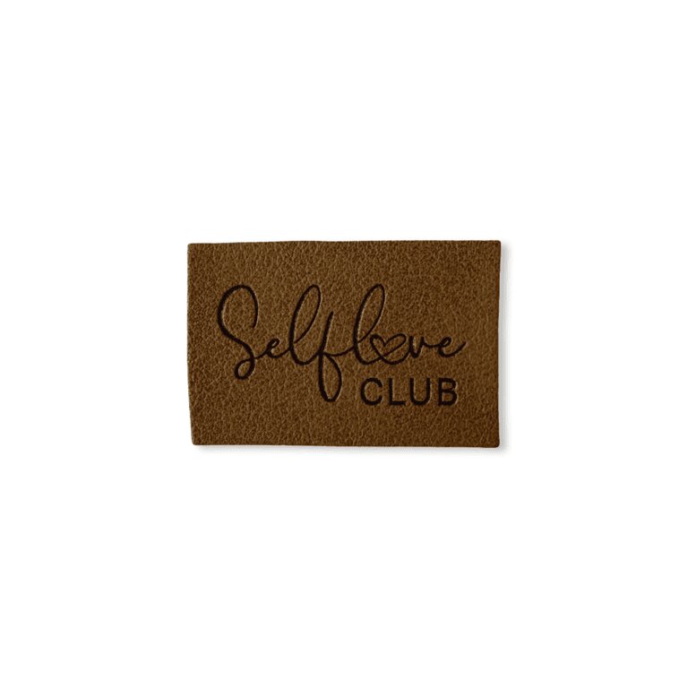 2 Aufnäher Iron-on Kunstlederlabel "Selflove Club"