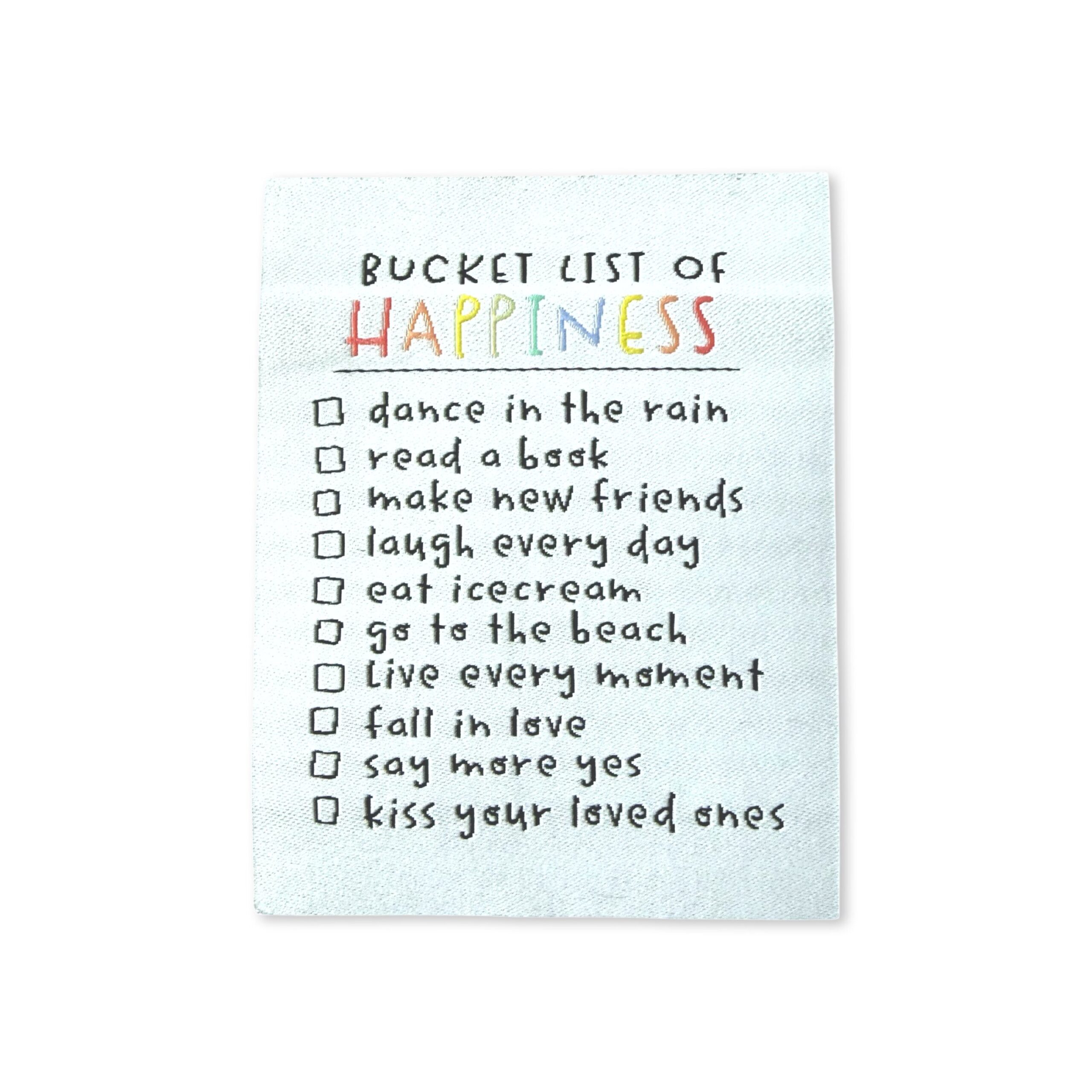 2Stk. Iron-on Web-Patch "Bucket List of happiness"