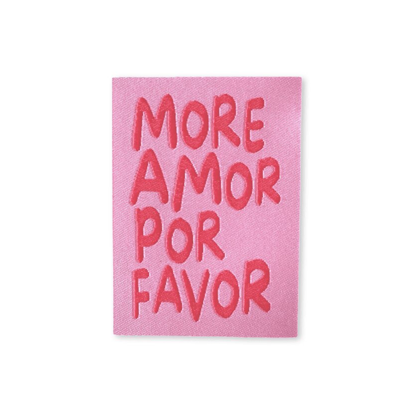 2Stk. Iron-on Web-Patch "MORE AMORE POR FAVOR"
